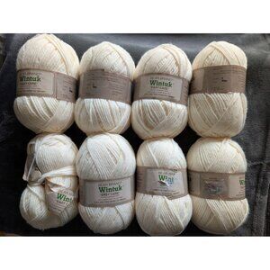 Bucilla Bear Brand Premium Acrylic Easy Care Yarn Lot of 8 Skeins - Winter White